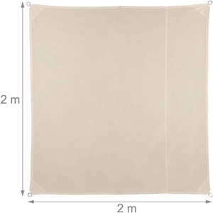 Voile d’ombrage carré 2 x 2 m 200 x 200 x 200 cm beige