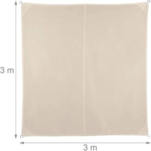 Voile d’ombrage carré 3 x 3 m 300 x 300 x 300 cm beige