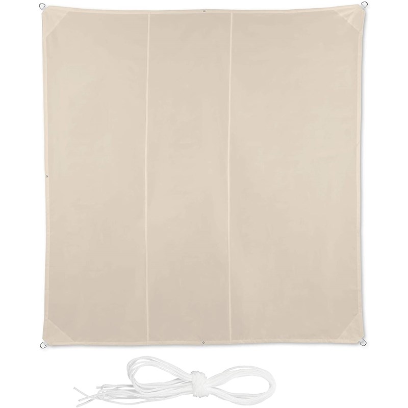 Voile d’ombrage carré 4 x 4 m 400 x 400 x 400 cm beige