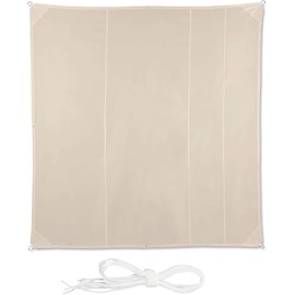 Voile d’ombrage carré 5 x 5 m 500 x 500 x 500 cm beige