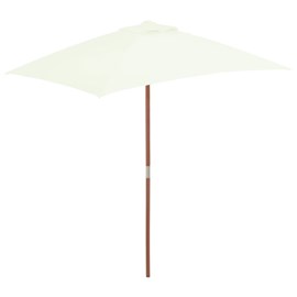 Parasol avec mât en bois 150 x 150 x 200 x 235 cm bois marron