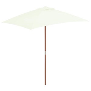 Parasol avec mât en bois 150 x 150 x 200 x 235 cm bois marron