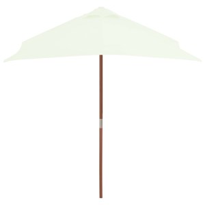 Parasol avec mât en bois 150 x 150 x 200 x 235 cm bois marron