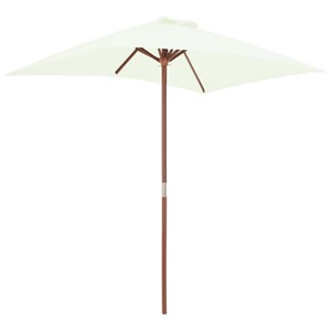 Parasol avec mât en bois 150 x 150 x 200 x 235 cm bois marron