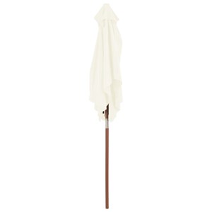 Parasol avec mât en bois 150 x 150 x 200 x 235 cm bois marron
