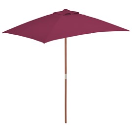 Parasol mobilier de jardin avec mât en 150 x 200 x 235 cm bois marron