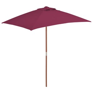 Parasol mobilier de jardin avec mât en 150 x 200 x 235 cm bois marron