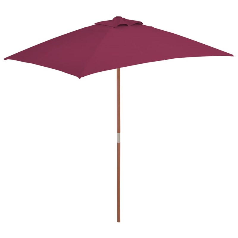 Parasol mobilier de jardin avec mât en 150 x 200 x 235 cm bois marron