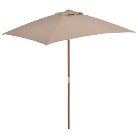 Parasol avec mât en bois 150 x 150 x 200 x 235 cm bois marron