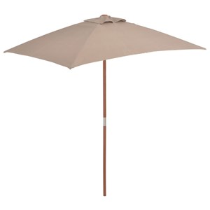 Parasol avec mât en bois 150 x 150 x 200 x 235 cm bois marron
