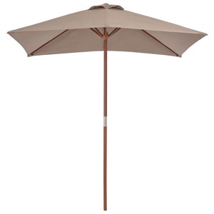 Parasol avec mât en bois 150 x 150 x 200 x 235 cm bois marron