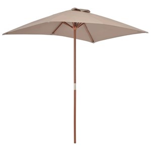 Parasol avec mât en bois 150 x 150 x 200 x 235 cm bois marron