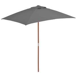 Parasol avec mât en bois 150 x 150 x 200 x 235 cm bois marron