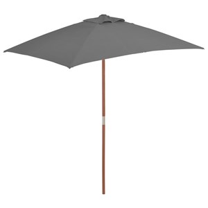 Parasol avec mât en bois 150 x 150 x 200 x 235 cm bois marron