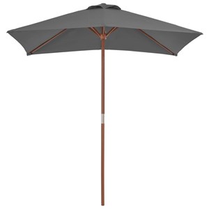 Parasol avec mât en bois 150 x 150 x 200 x 235 cm bois marron