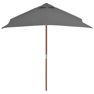 Parasol avec mât en bois 150 x 150 x 200 x 235 cm bois marron
