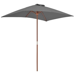 Parasol avec mât en bois 150 x 150 x 200 x 235 cm bois marron