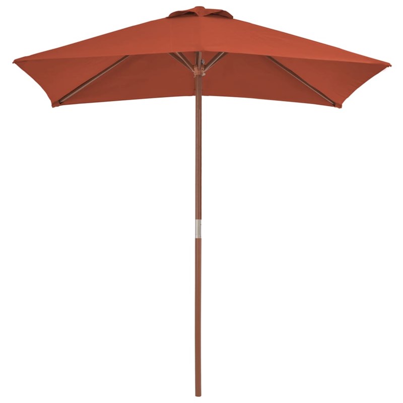 Parasol d'extérieur avec mât en bois 150 150 x 200 x 235 cm bois marron