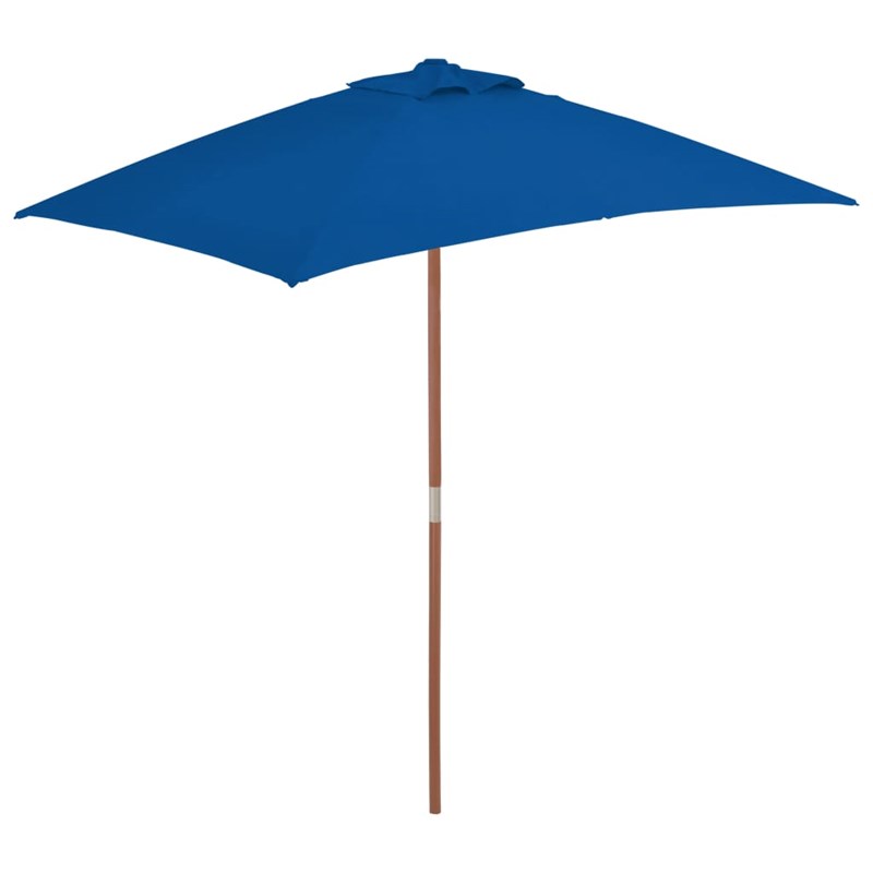 Parasol d'extérieur avec mât en bois 150 150 x 200 x 235 cm bois bleue