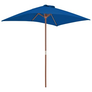 Parasol d'extérieur avec mât en bois 150 150 x 200 x 235 cm bois bleue