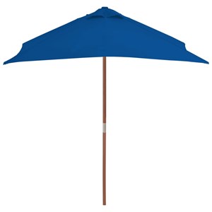 Parasol d'extérieur avec mât en bois 150 150 x 200 x 235 cm bois bleue