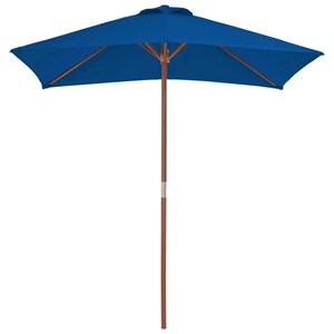 Parasol d'extérieur avec mât en bois 150 150 x 200 x 235 cm bois bleue