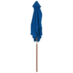 Parasol d'extérieur avec mât en bois 150 150 x 200 x 235 cm bois bleue