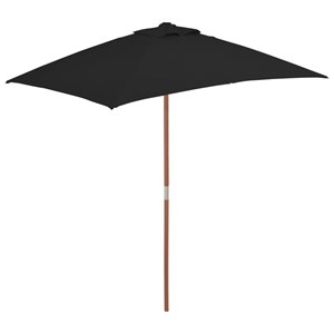 Parasol d'extérieur avec mât en bois 150 150 x 200 x 235 cm bois marron
