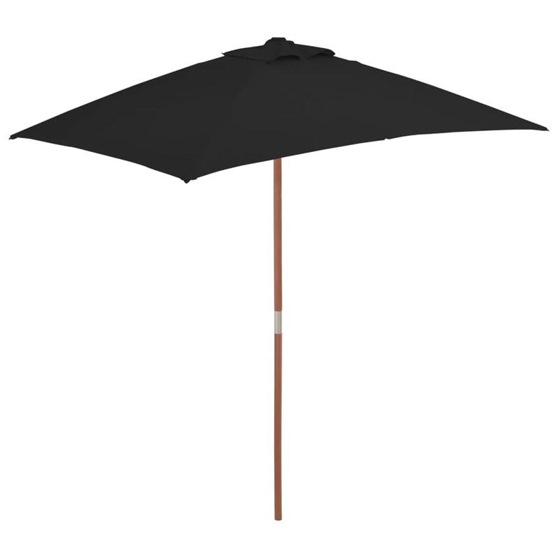 Parasol d'extérieur avec mât en bois 150 150 x 200 x 235 cm bois marron