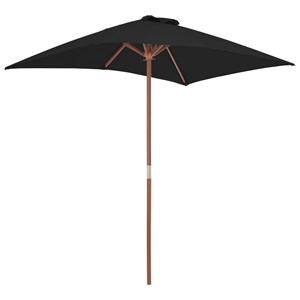 Parasol d'extérieur avec mât en bois 150 150 x 200 x 235 cm bois marron