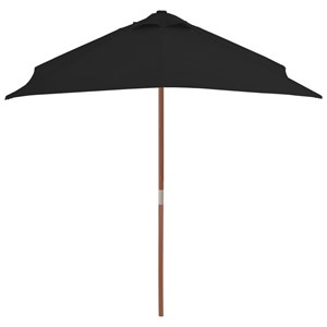 Parasol d'extérieur avec mât en bois 150 150 x 200 x 235 cm bois marron
