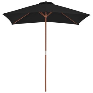 Parasol d'extérieur avec mât en bois 150 150 x 200 x 235 cm bois marron