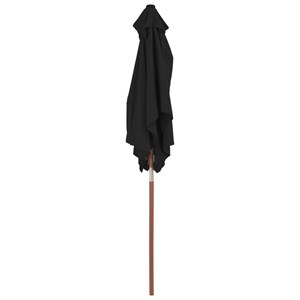 Parasol d'extérieur avec mât en bois 150 150 x 200 x 235 cm bois marron