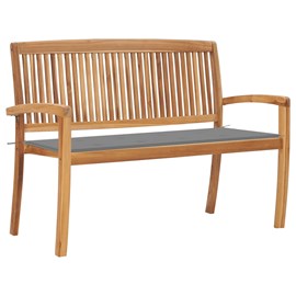 Banc de jardin meuble de patio d'extérieur 128.5 x 57.5 x 90 cm bois marron