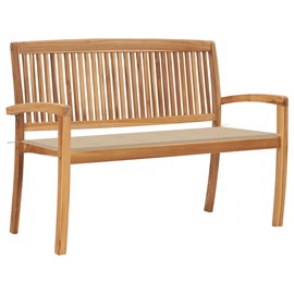 Banc de jardin meuble de patio d'extérieur 128.5 x 57.5 x 90 cm bois marron