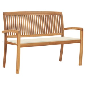Banc de jardin meuble de patio d'extérieur 128.5 x 57.5 x 90 cm bois marron