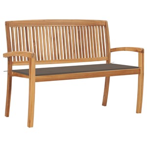 Banc de jardin meuble de patio d'extérieur 128.5 x 57.5 x 90 cm bois marron