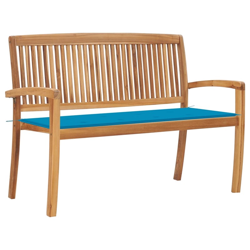 Helloshop26 - Banc de jardin meuble de patio d'extérieur 128.5 x 57.5 x 90 cm bois bleue