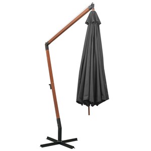 Parasol suspendu avec mât 3,5 x 2,9 350 x 350 x 290 cm bois marron