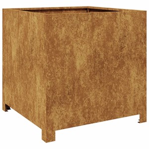 Jardinière bac lit surélevé plantes fleurs terrasse 50 x 50 x 50 cm marron