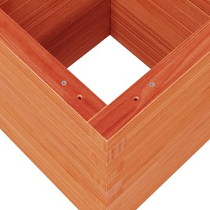 Jardinière bac lit surélevé plantes fleurs terrasse 40 x 40 x 46 cm bois marron