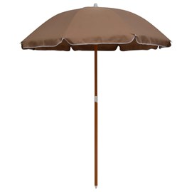 Parasol mobilier de jardin avec mât en 155 x 155 x 190 cm taupe