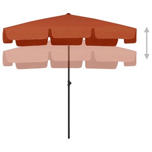 Parasol de plage 200 x 125 cm 200 x 125 x 245 cm orange