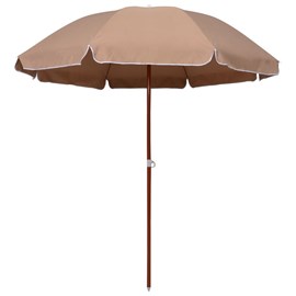 Parasol d'extérieur avec mât en acier 240 210 x 210 x 230 cm taupe