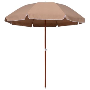 Parasol d'extérieur avec mât en acier 240 210 x 210 x 230 cm taupe