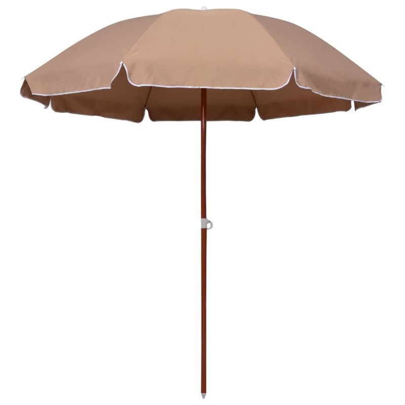 Parasol d'extérieur avec mât en acier 240 210 x 210 x 230 cm taupe