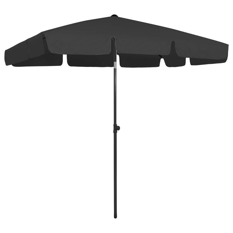 Parasol de plage 200 x 125 cm 200 x 125 x 245 cm noir