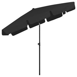 Parasol de plage 200 x 125 cm 200 x 125 x 245 cm noir