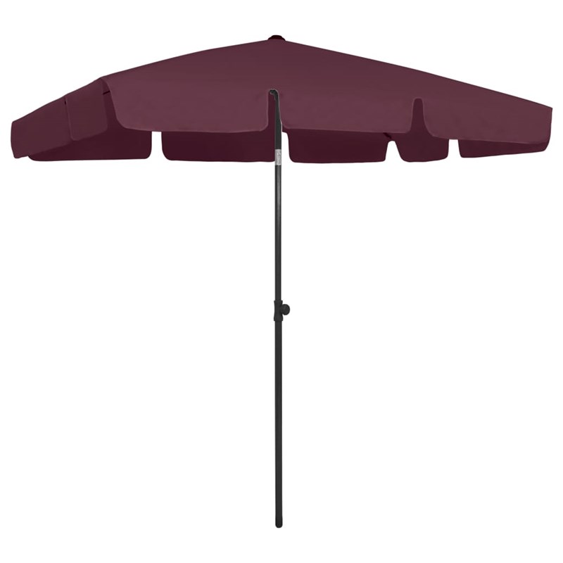 Helloshop26 - Parasol de plage 200 x 125 cm 200 x 125 x 245 cm bordeaux