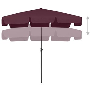 Parasol de plage 200 x 125 cm 200 x 125 x 245 cm bordeaux